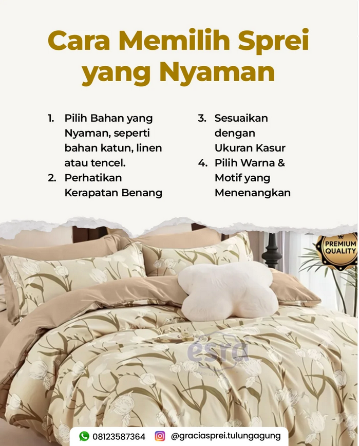 <p>Kalau kamu pilih sprei yang nyaman, pastikan du